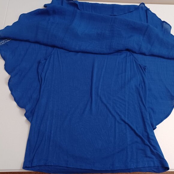 Women's Apt 9 Blouse with attached blue tank top Size Large - Picture 6 of 10